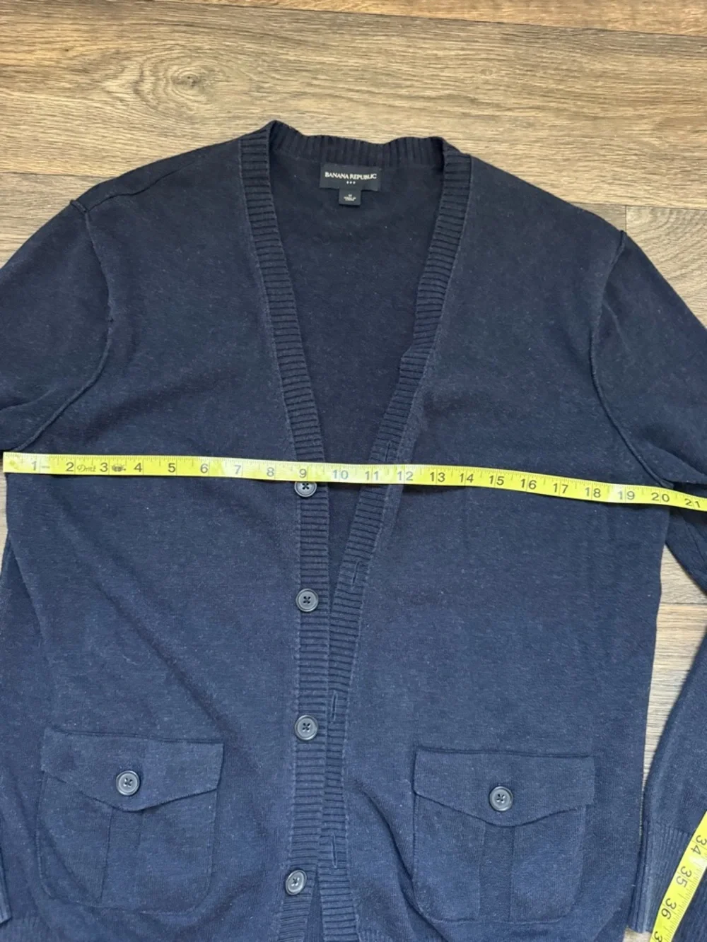 Banana Republic Navy Button-Front Men's Cardigan 100% Cotton